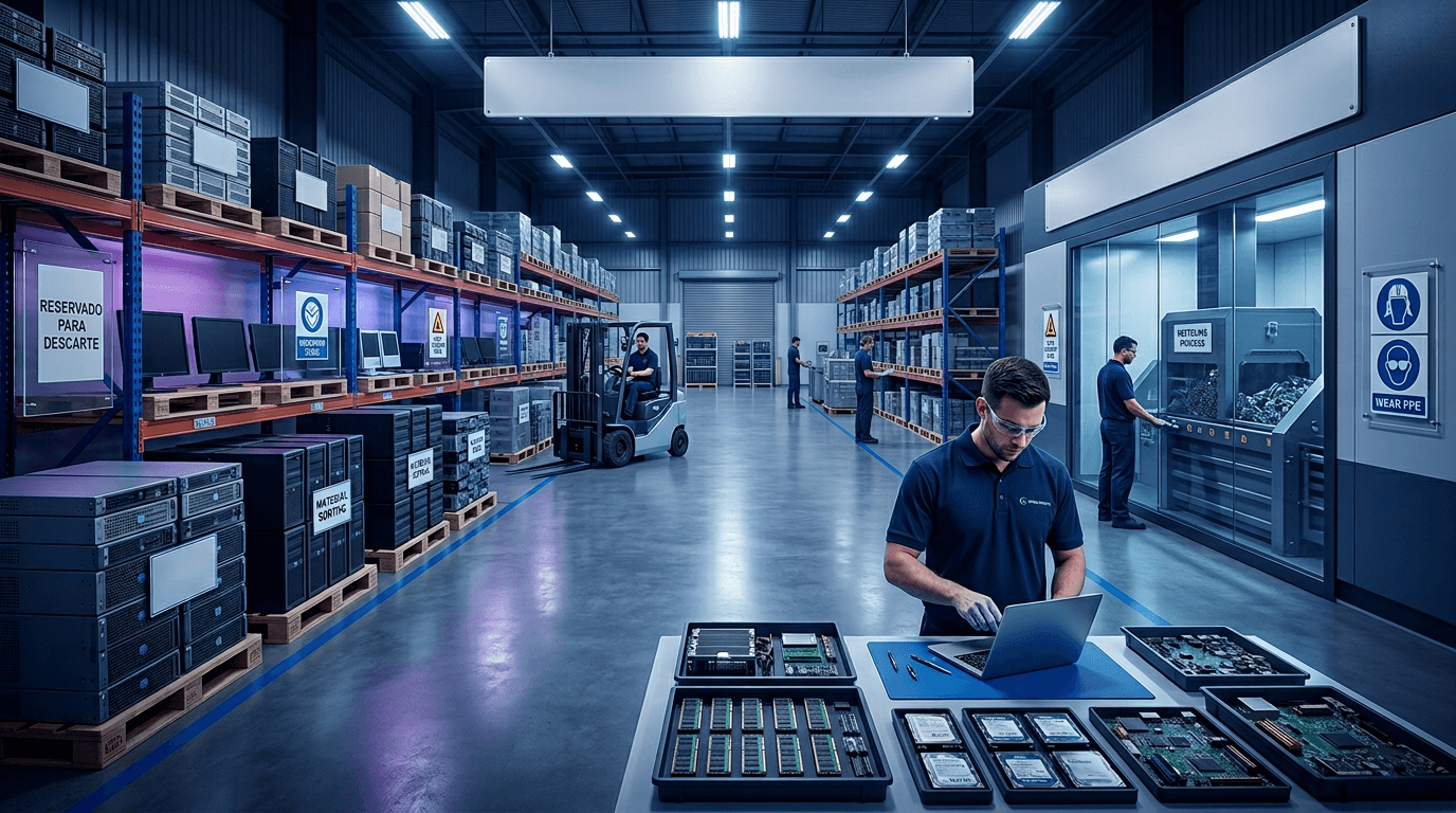 Warehouse de gerenciamento de resíduos eletrônicos corporativos